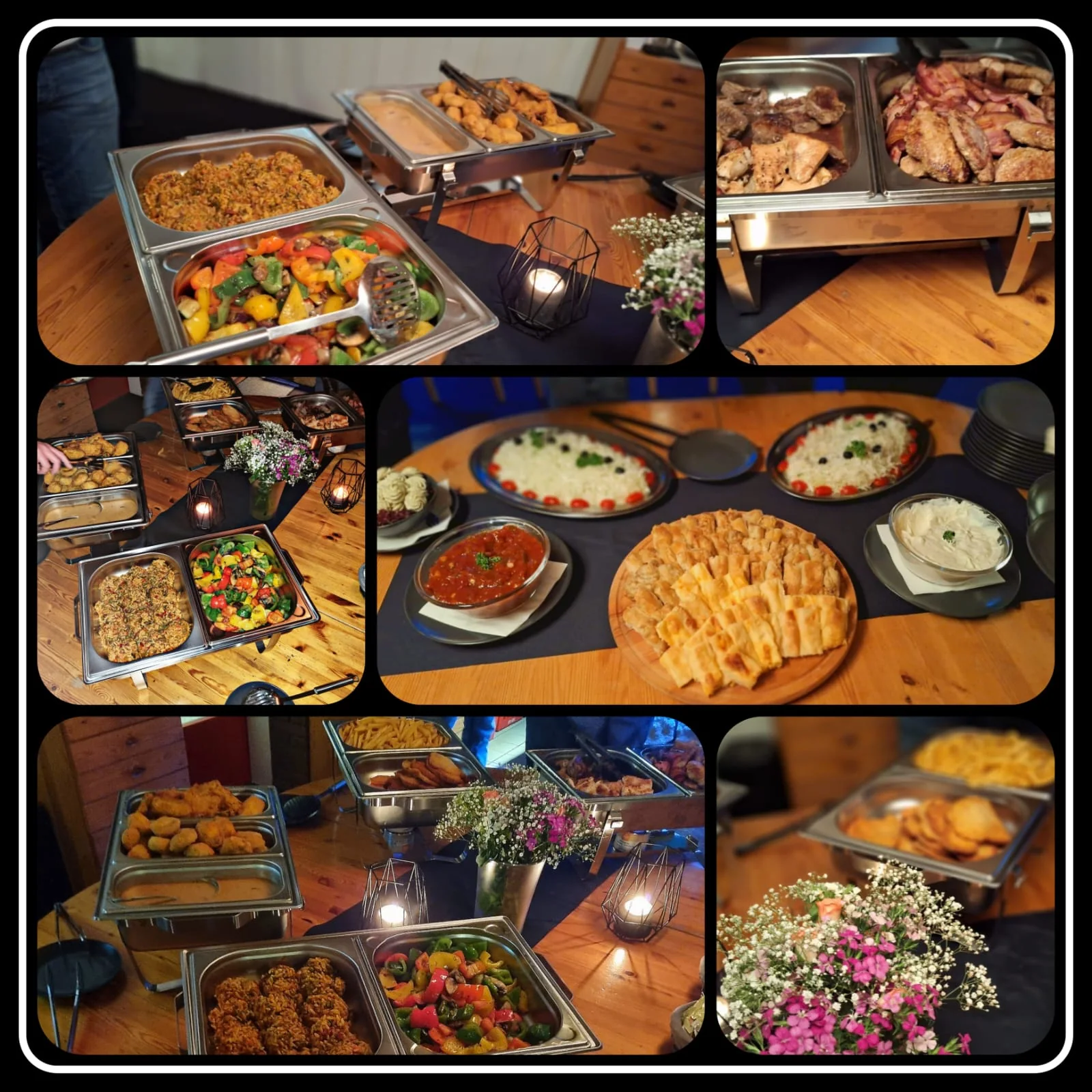 Collage vom Buffet im Restaurant CroFly